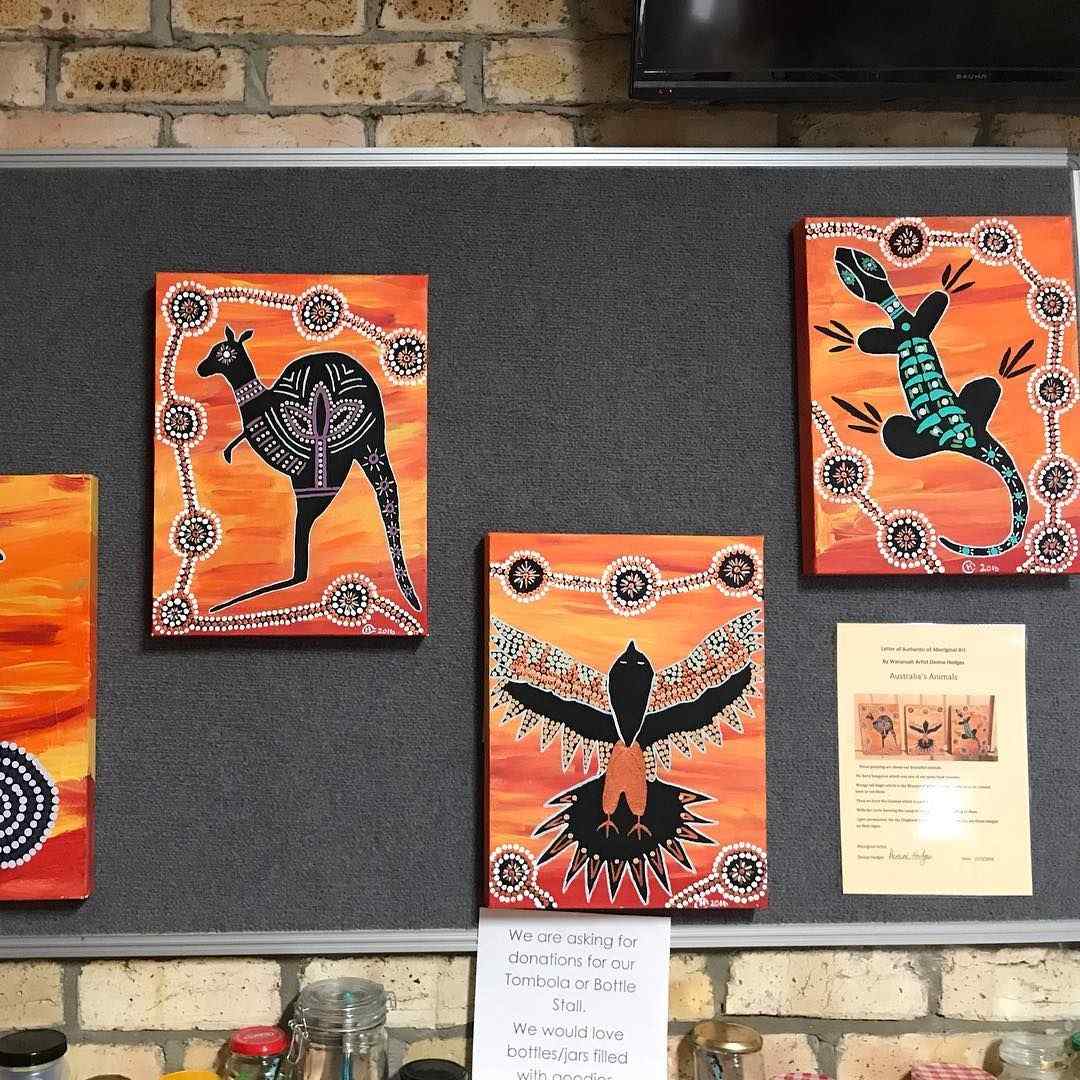 Aboriginal art education at Singleton Heights Pre-school by Speaking In Colour with local Aboriginal artists' work and letter
