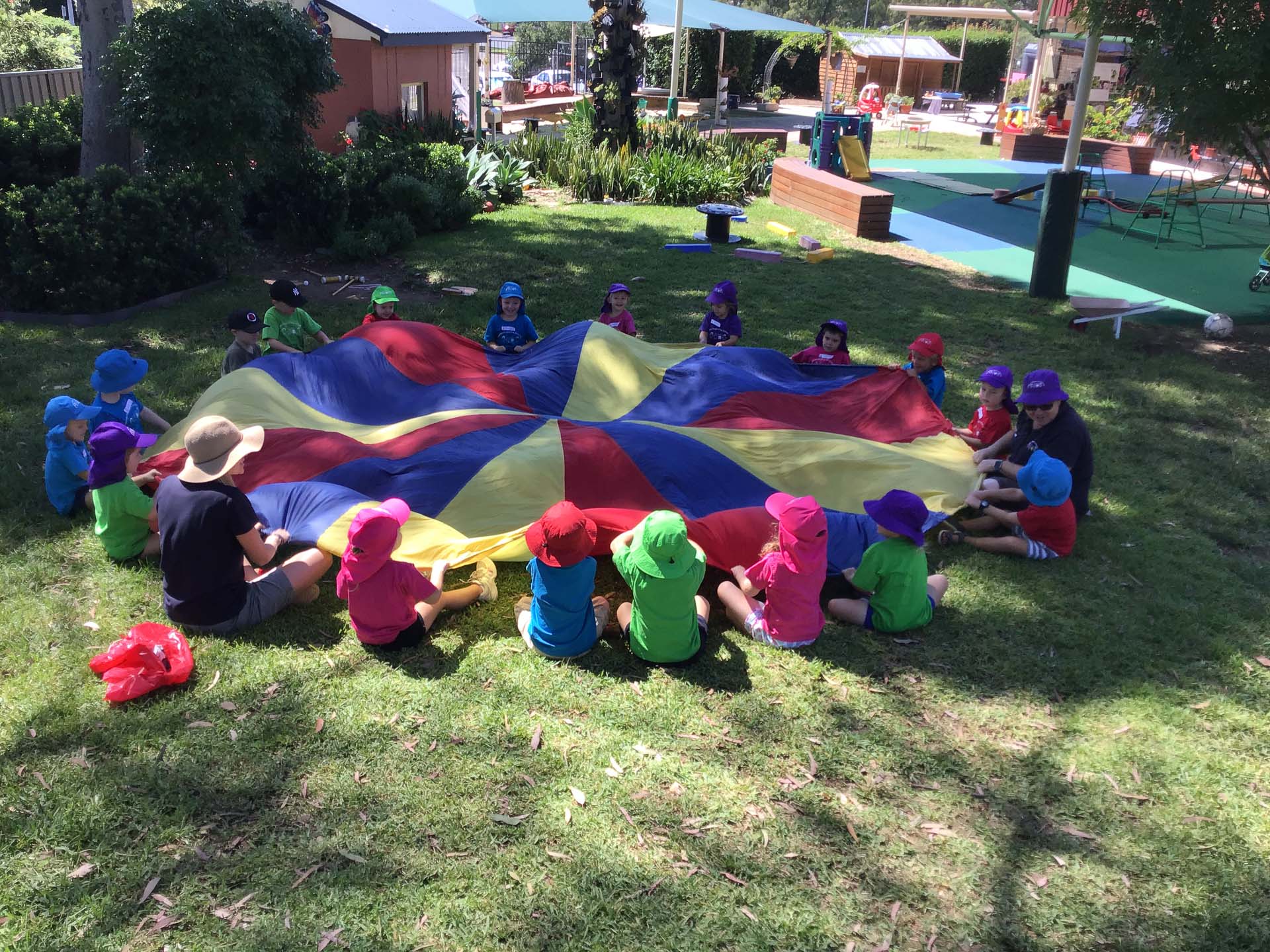 Relationships and Communication Children playing in a group with guided instruction as part of relationships and communication