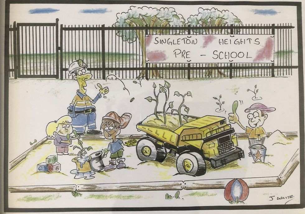 Singleton Heights Pre-School illustration by J. White Singleton Heights Preschool engages with its local community